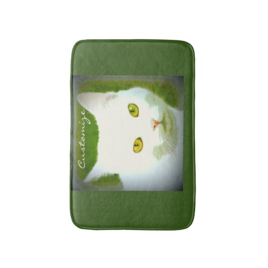 witte kat Thunder_Cove Badmat (Voorkant Verticaal)