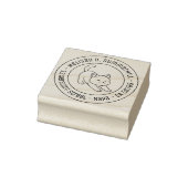 Witte Kat Uitrekken Rond Adres Rubberstempel (Stempel)