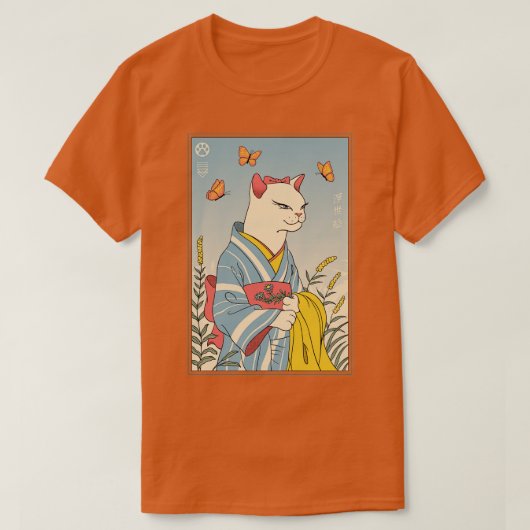 Witte Kat Ukiyoe T-shirt (Design voorkant)