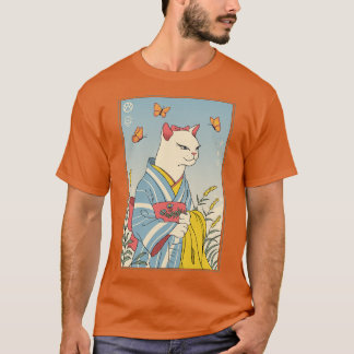 Witte Kat Ukiyoe T-shirt