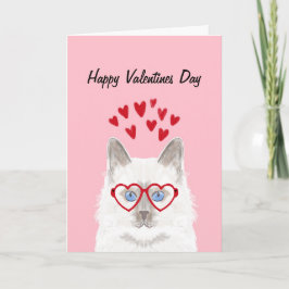 Witte Kat Valentijnse Kaart houdt van