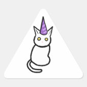 Witte Kat Viering Sticker (Voorkant)