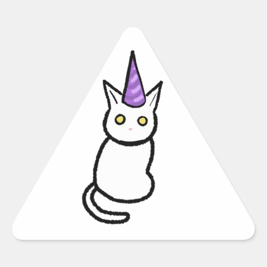 Witte Kat Viering Sticker (Voorkant)