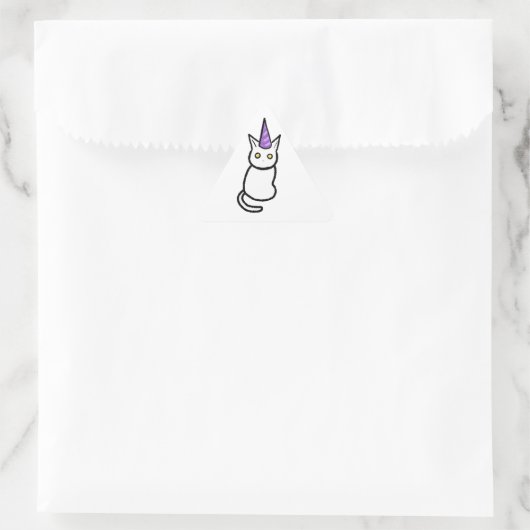 Witte Kat Viering Sticker (Tas)