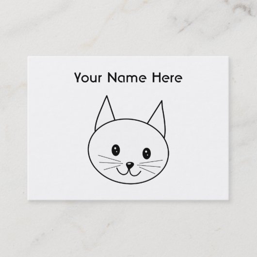 Witte kat visitekaartje (Voorkant)
