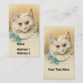  witte kat visitekaartje (Voorkant / Achterkant)