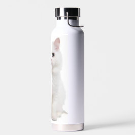 Witte kat waterfles