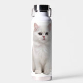Witte kat waterfles (Voorkant)