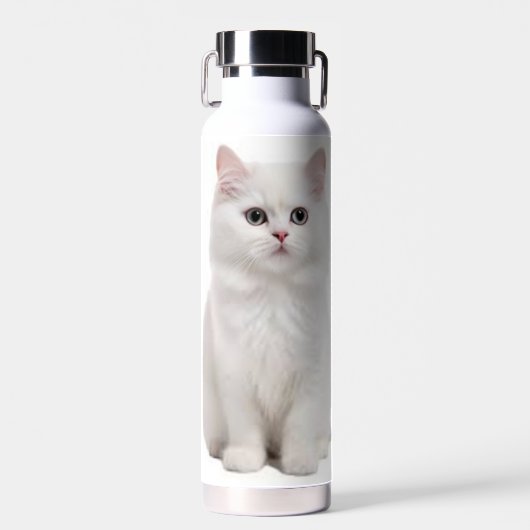 Witte kat waterfles (Voorkant)
