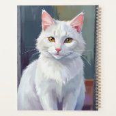 Witte Kat | Waterverf Kat Huisdier Schilderij Planner (Achterkant)