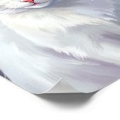 Witte Kat | Waterverf Kat Huisdier Schilderij Poster (Hoek)