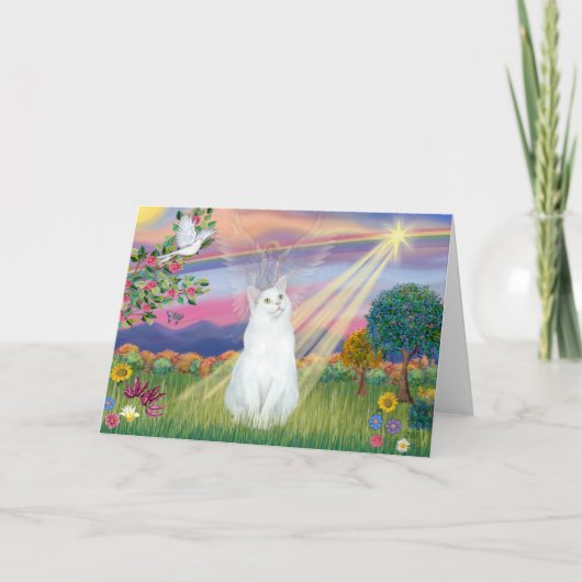 Witte Kat - Wolkenengel Kaart (Voorkant)