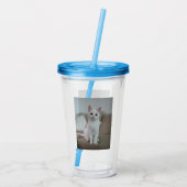 Witte kat | Zazzle_Growshop. Acryl Drinkbeker (Achterkant)