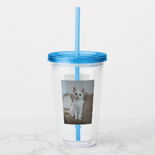 Witte kat Zazzle_Growshop. Acryl Drinkbeker