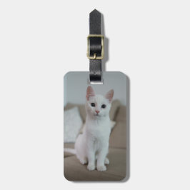 Witte kat | Zazzle_Growshop. Bagagelabel