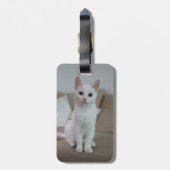 Witte kat | Zazzle_Growshop. Bagagelabel (Achterkant verticaal)