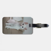 Witte kat | Zazzle_Growshop. Bagagelabel (Achterkant horizontaal)