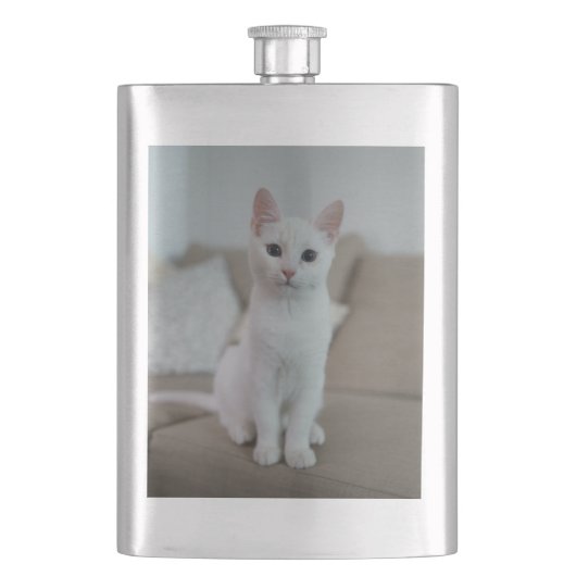 Witte kat | Zazzle_Growshop. Flacon (Voorkant)