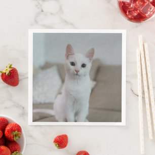 Witte kat Zazzle_Growshop. Servet