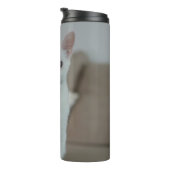 Witte kat | Zazzle_Growshop. Thermosbeker (Geroteerd rechts)
