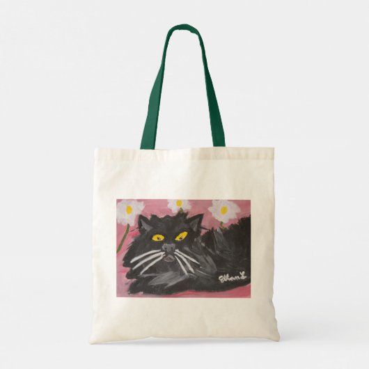 Witte kat/zwarte kat-Canvas tas (Achterkant)