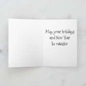 Witte katje kerst feestdagen kaart (Binnen)