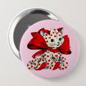 Witte katje met hart Valentijnse kunst Ronde Button 4,0 Cm (Voorkant /achterkant)