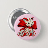 Witte katje met hart Valentijnse kunst Ronde Button 5,7 Cm (Voorkant /achterkant)