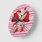 Witte katje met hart Valentijnse kunst Ronde Klok (Hoek)