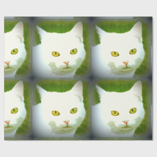 witte katjes cadeaupapier (Vlak)