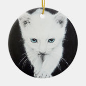 Witte katjes Teken Keramisch Ornament (Voorkant)