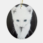Witte katjes Teken Keramisch Ornament (Links)