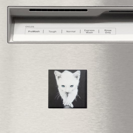 Witte katjes Teken Magneet (Insitu (Vaatwasser))