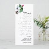 Witte katoenbloem. Mooie botanische bruiloft Menu (Staand voorkant)