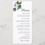 Witte katoenbloem. Mooie botanische bruiloft Menu (Voorkant)