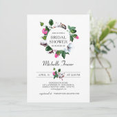 Witte katoenbloem. Rustic Floral Vrijgezellenfeest Kaart (Staand voorkant)