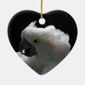 Witte katoenvogelsierplanten keramisch ornament (Achterkant)