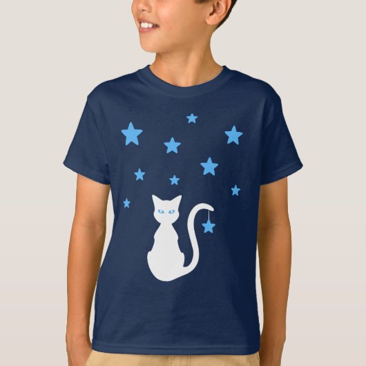 Witte katstars T-Shirt (kind) (Voorkant)