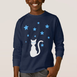 Witte katstars T-Shirt (kind)