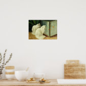 Witte katten die Goldfish bekijken Poster (Keuken)