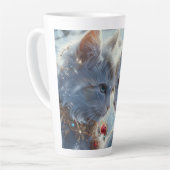 Witte Katten Digitale Kunst Latte Mok (Linkerhoek)