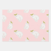 Witte katten en rode zonnebloemen inpakpapier vel (Voorkant)