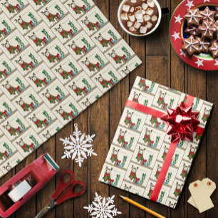 Witte Katten Kerstmis Vrolijk Grappig Cadeaupapier