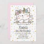 witte katten, kitten, dieren kaart (Voorkant / Achterkant)