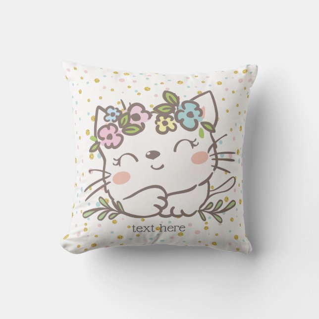 witte katten, kitten, dieren kussen (Voorkant)