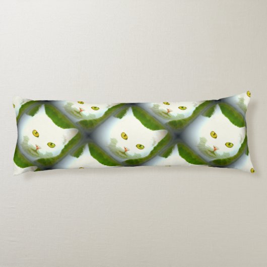 witte katten lichaamskussen (Achterkant)