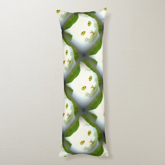 witte katten lichaamskussen (Achterkant (Verticaal))