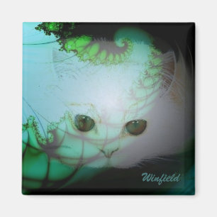 Witte Katten magneet