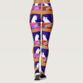 Witte katten op Windows Leggings (Achterkant)