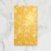 Witte katten op zwart cadeaulabels (Voorkant)